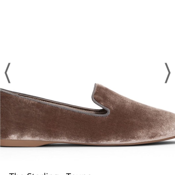 NIB Birdies Starling Taupe Velvet Smoking Slipper Loafer Flat - Picture 3 of 3